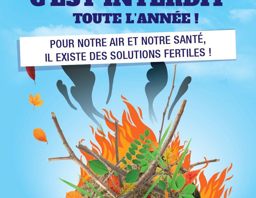 Le brûlage à l&rsquo;air libre des déchets verts est interdit toute l&rsquo;année