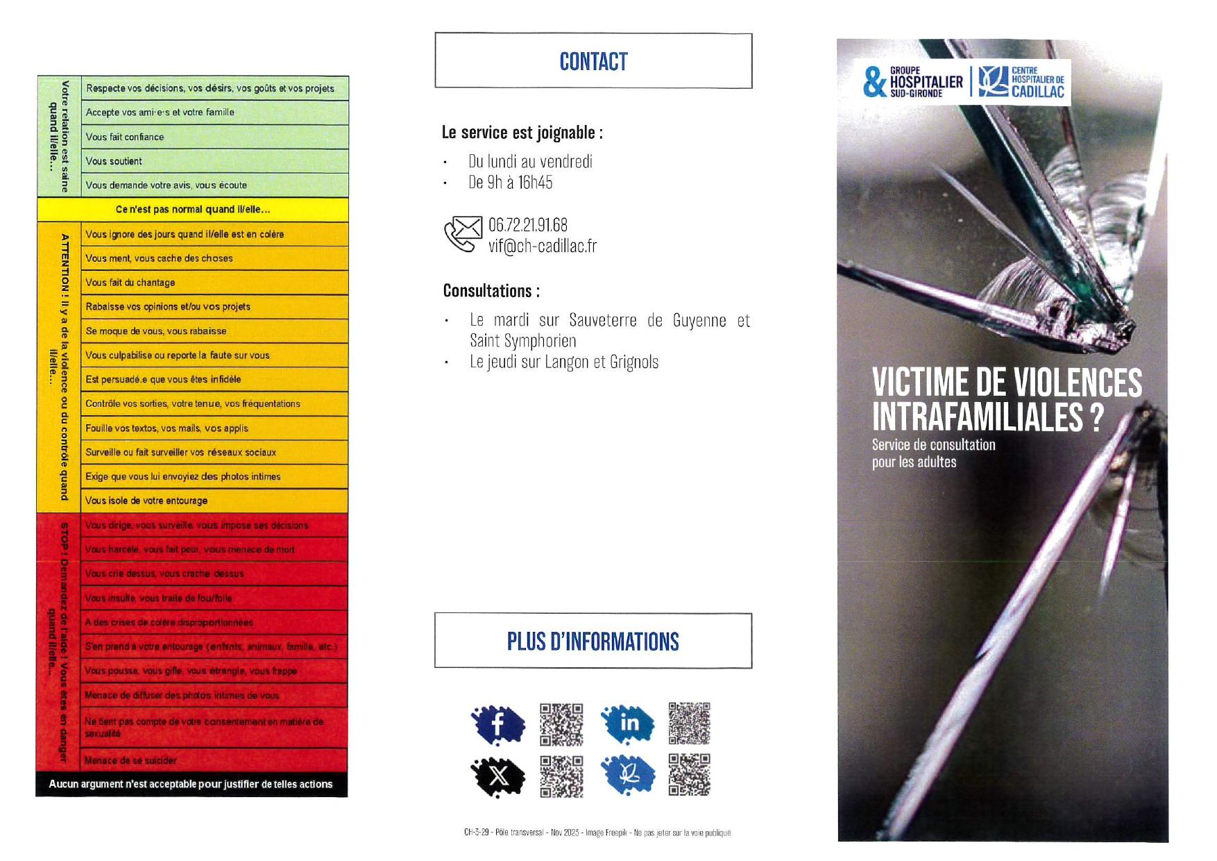 Visuel du flyer Victimes de violences intrafamiliales