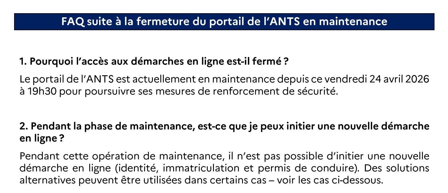 Visuel pour maintenance site ANTS