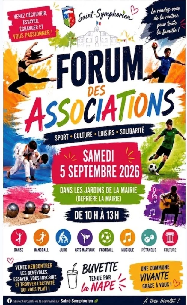 Forum des associations samedi 05 septembre de 10h à 13h