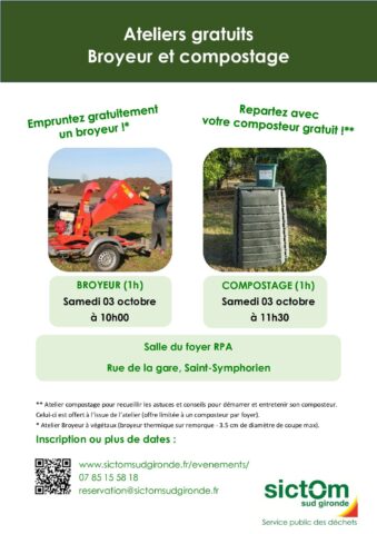 Ateliers gratuits Broyeur et Compostage