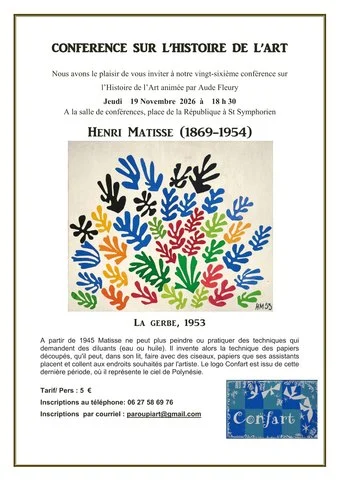 Conférence histoire de l&rsquo;art Henri MATISSE