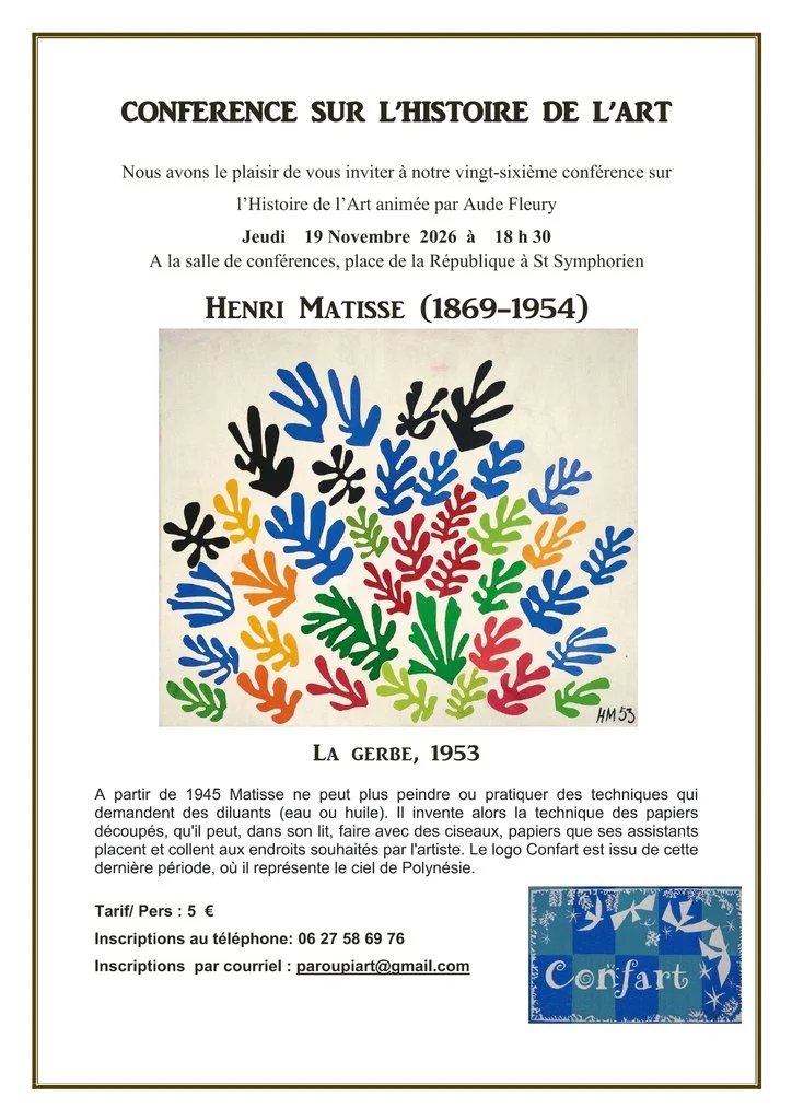 Conférence histoire de l&rsquo;art Henri MATISSE